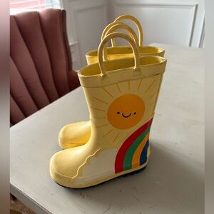 Toddler Rubber Rain Boots Rainbow/Sunshine